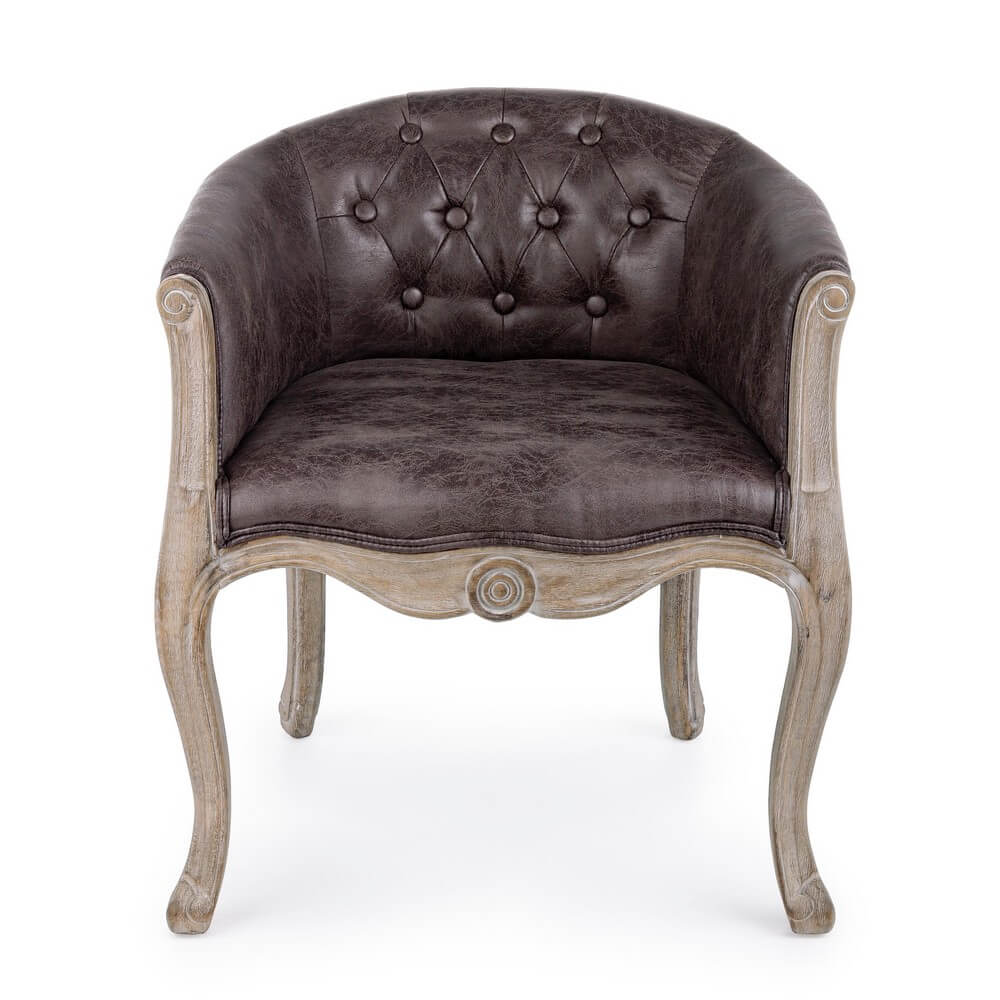 Set di 2 Poltrone Barocche Imbottite con Struttura in Legno - MAXWELL