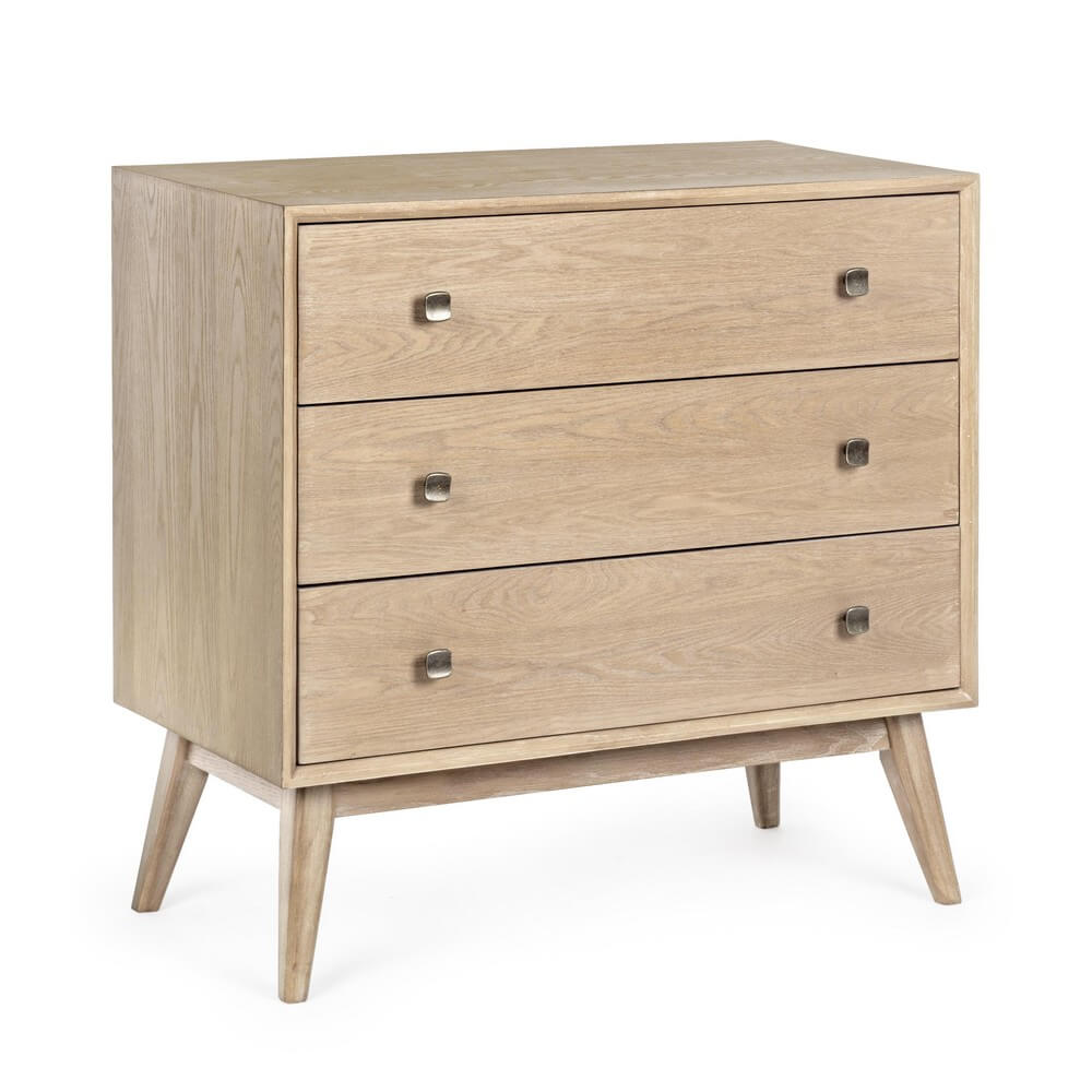 Cassettiera 3 Cassetti in Legno Stile Scandinavo con Gambe - ALEXANDRA