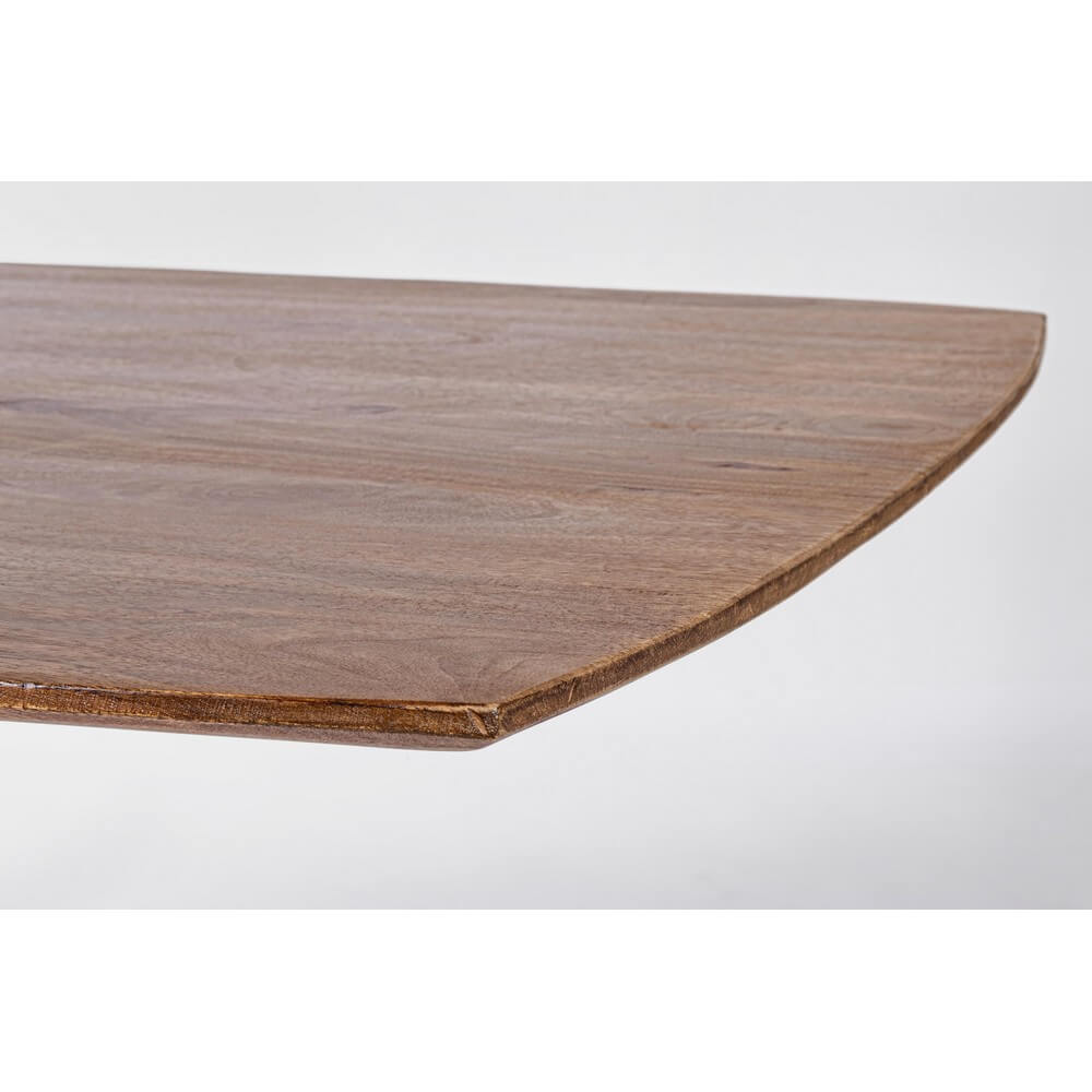 Tavolo da pranzo in legno di mango con gambe in acciaio dorato - WESLEY
