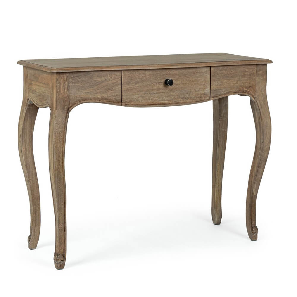 Consolle in Legno di Mango con 1 Cassetto Stile Classico - DOMINIQUE