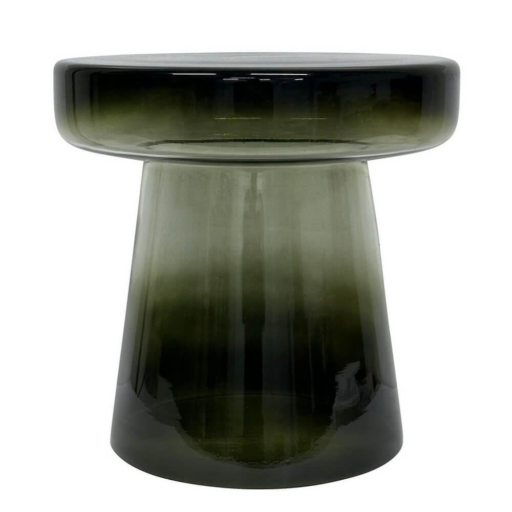 Tavolino rotondo in vetro soffiato verde design moderno - FAZAL