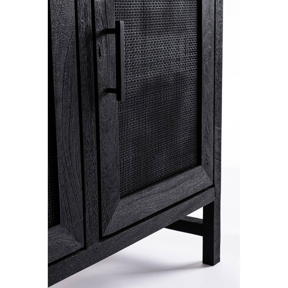 Credenza 3 Ante in Legno di Mango con Inserti in Rattan - STANLEY