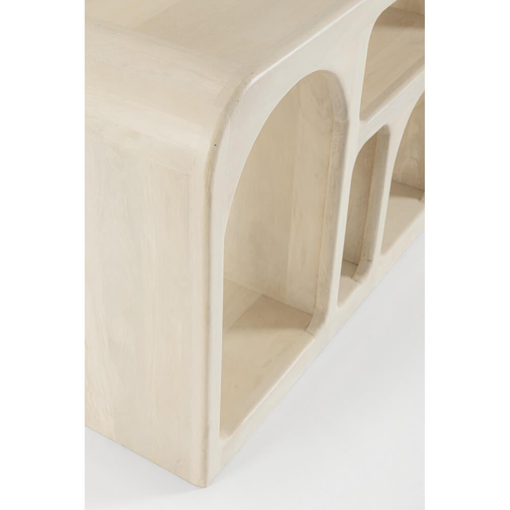 Libreria in Legno di Mango con 6 Scomparti ad Arco - KATERINA