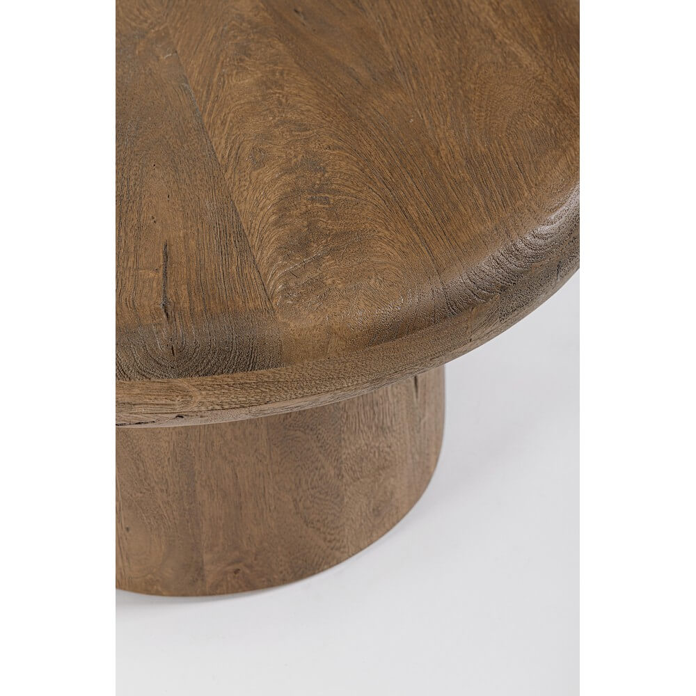 Tavolino da salotto rotondo in legno di mango naturale - CELESTIAL
