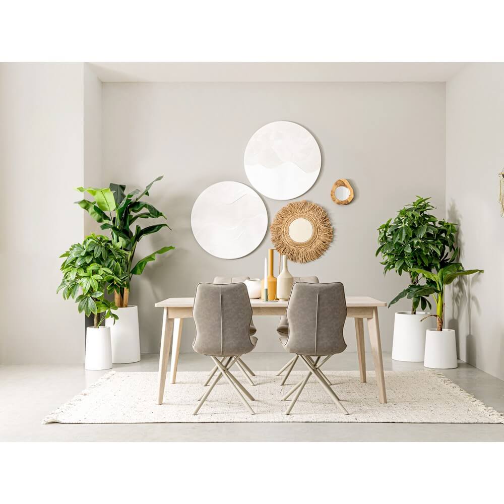 Tavolo da pranzo in legno di mango bianco decapato 173x90 cm - LENA