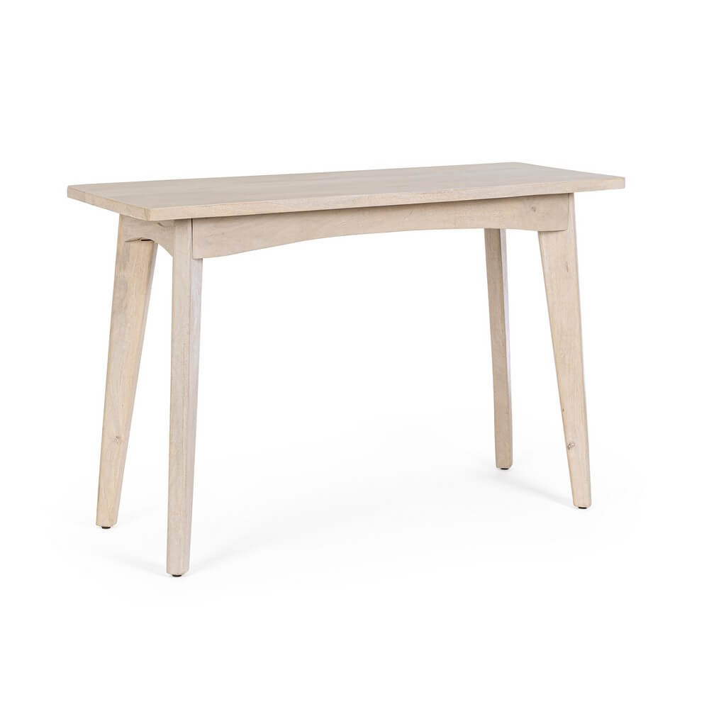Consolle in legno di mango decapato bianco 115x45 cm - LENA