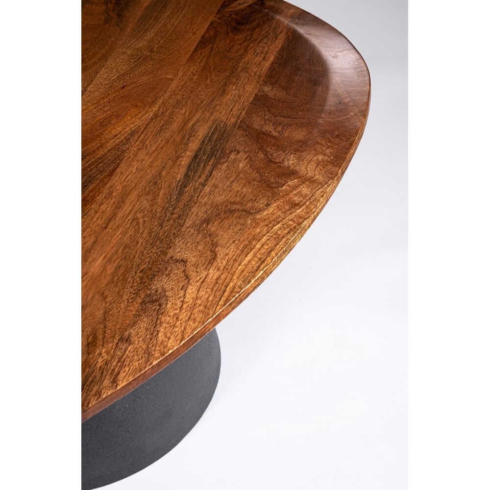 Bordo arrotondato del piano FRANKLIN grigio scuro con base nera in diagonale #colore_Naturale