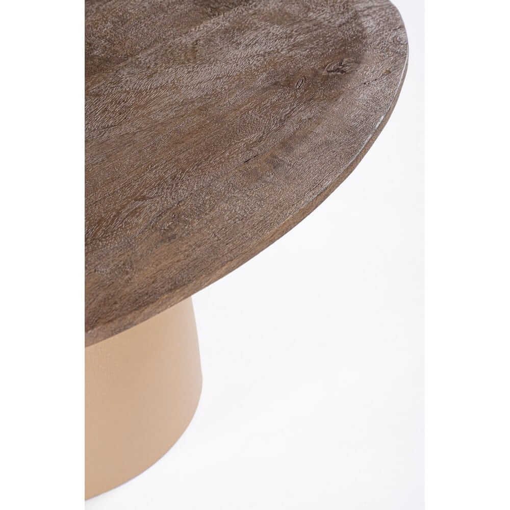 Bordo del piano FRANKLIN naturale con base beige sabbia sotto in dettaglio #colore_Marrone