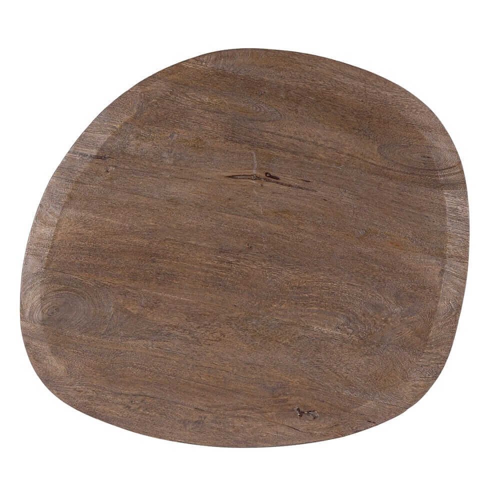 Piano FRANKLIN naturale in legno massello visto dall'alto su fondo bianco #colore_Marrone