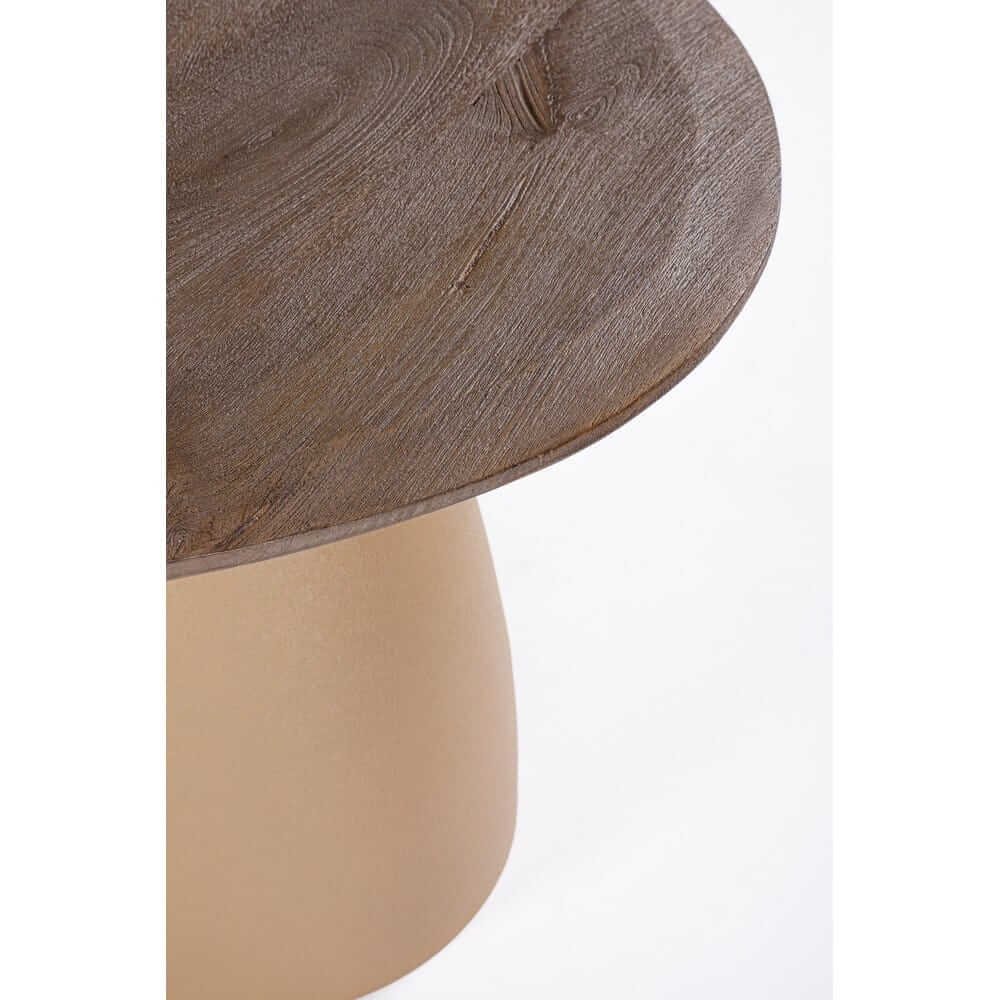 Piano FRANKLIN naturale con nodi e base conica beige sabbia in dettaglio #colore_Marrone