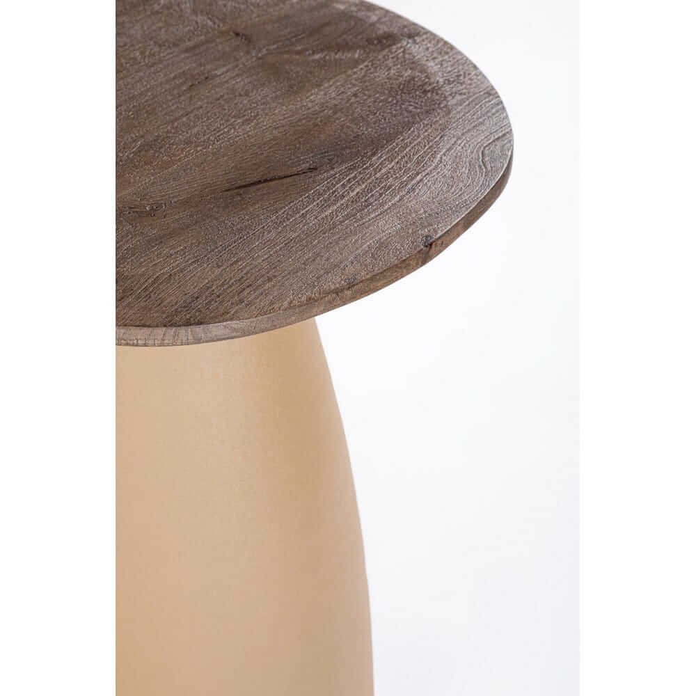 Bordo del piano FRANKLIN naturale con base beige in primo piano laterale #colore_Marrone