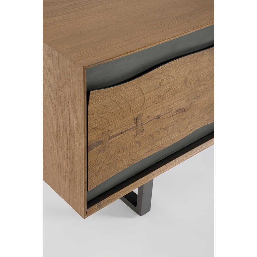 Mobile TV in Legno di Rovere 3 Ante con Gambe in Acciaio - BRAMBLE