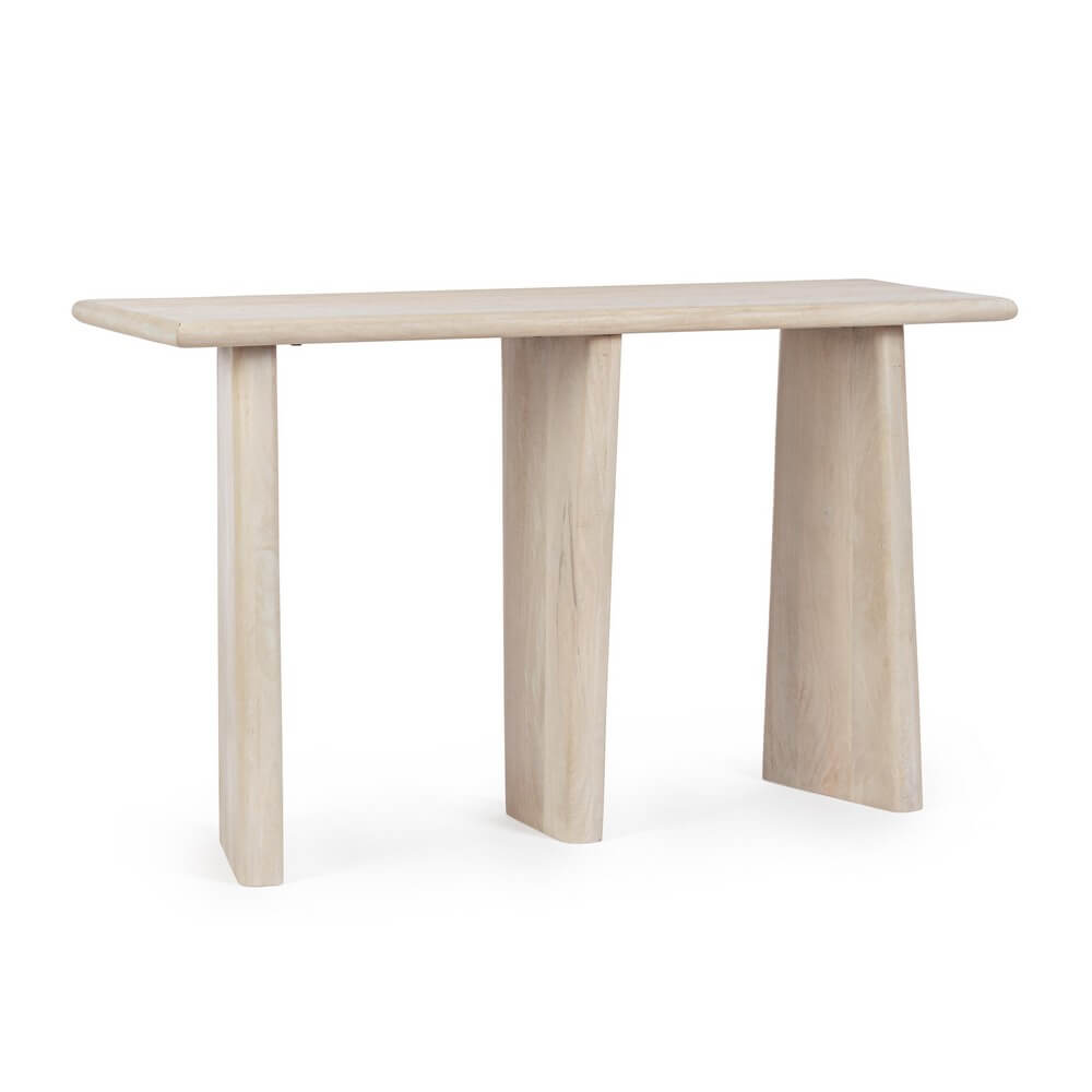 Consolle in Legno di Mango Naturale con Gambe Scultoree - ELIJAH