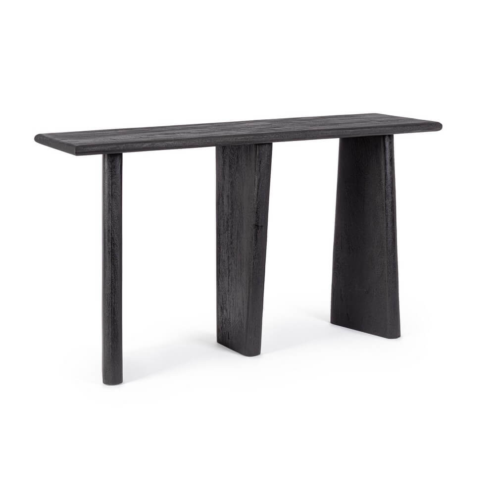 Consolle in Legno di Mango Nero con Gambe Asimmetriche 130x40 - ALEXIA