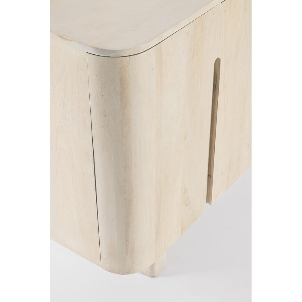 Credenza 4 Ante in Legno di Mango Naturale Sbiancato - ELIJAH