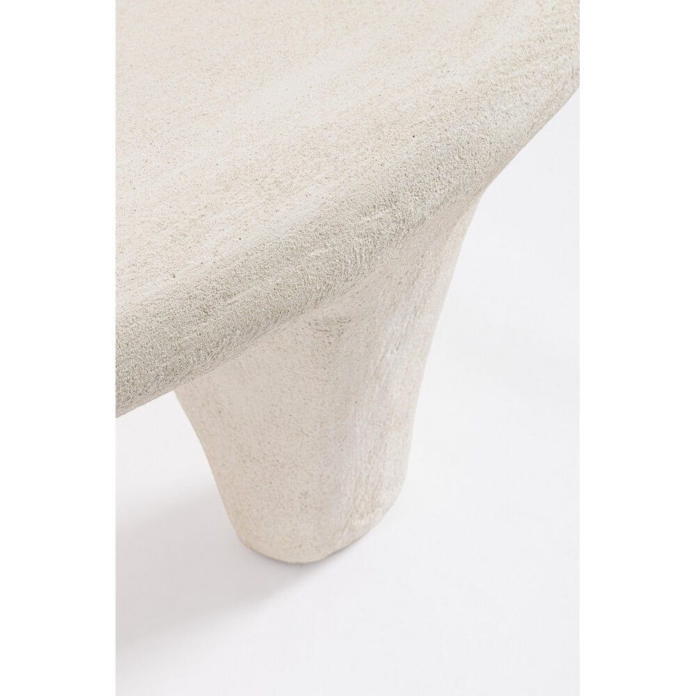 Tavolino da Salotto Ovale in Poliresina Sabbiata 102x62 cm - ALBIN
