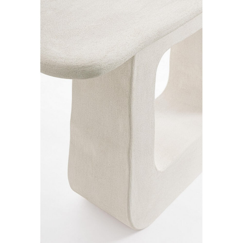 Consolle in MDF finitura sabbiata bianca design scultura - ALBIN