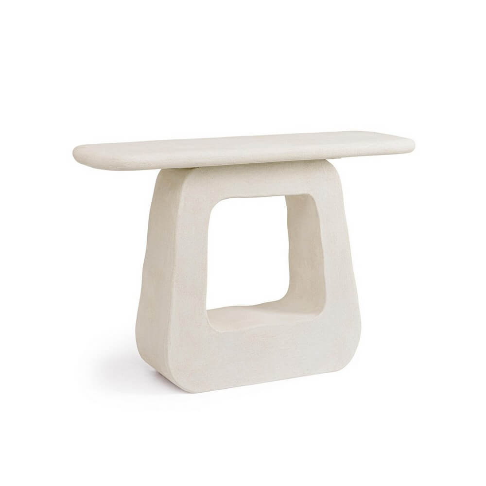 Consolle in MDF finitura sabbiata bianca design scultura - ALBIN