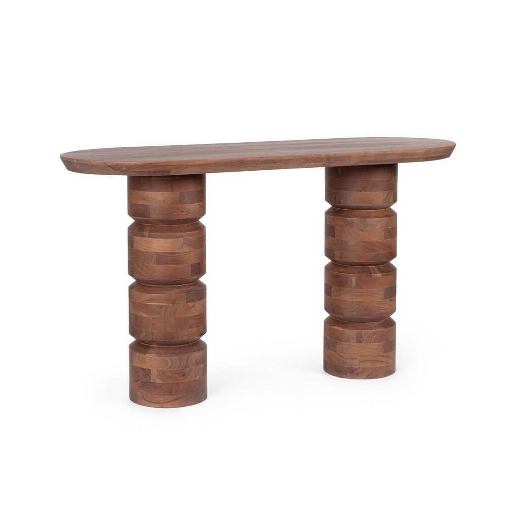 Consolle in Legno di Mango con Gambe Tornite Stile Etnico - CORTEZ