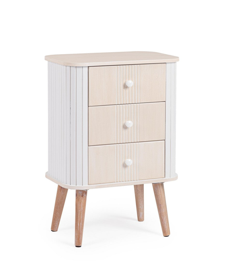 Comodino Cassettiera 3 Cassetti in Legno Stile Nordico - VESLY