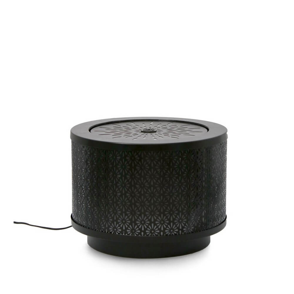Fontana da Giardino Rotonda in Metallo Nero con LED - ZENITH
