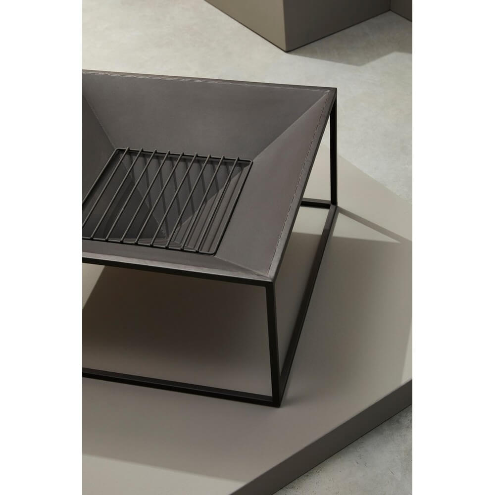 Braciere Quadrato in Acciaio Verniciato Nero 60x60 cm - PRAIRIE