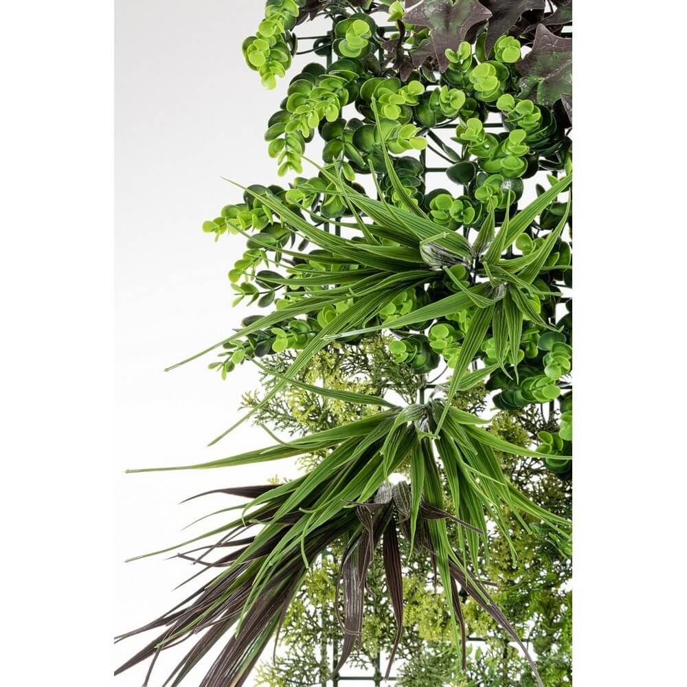 Pannello parete verde artificiale mix foglie 100x100 cm - NOVARA