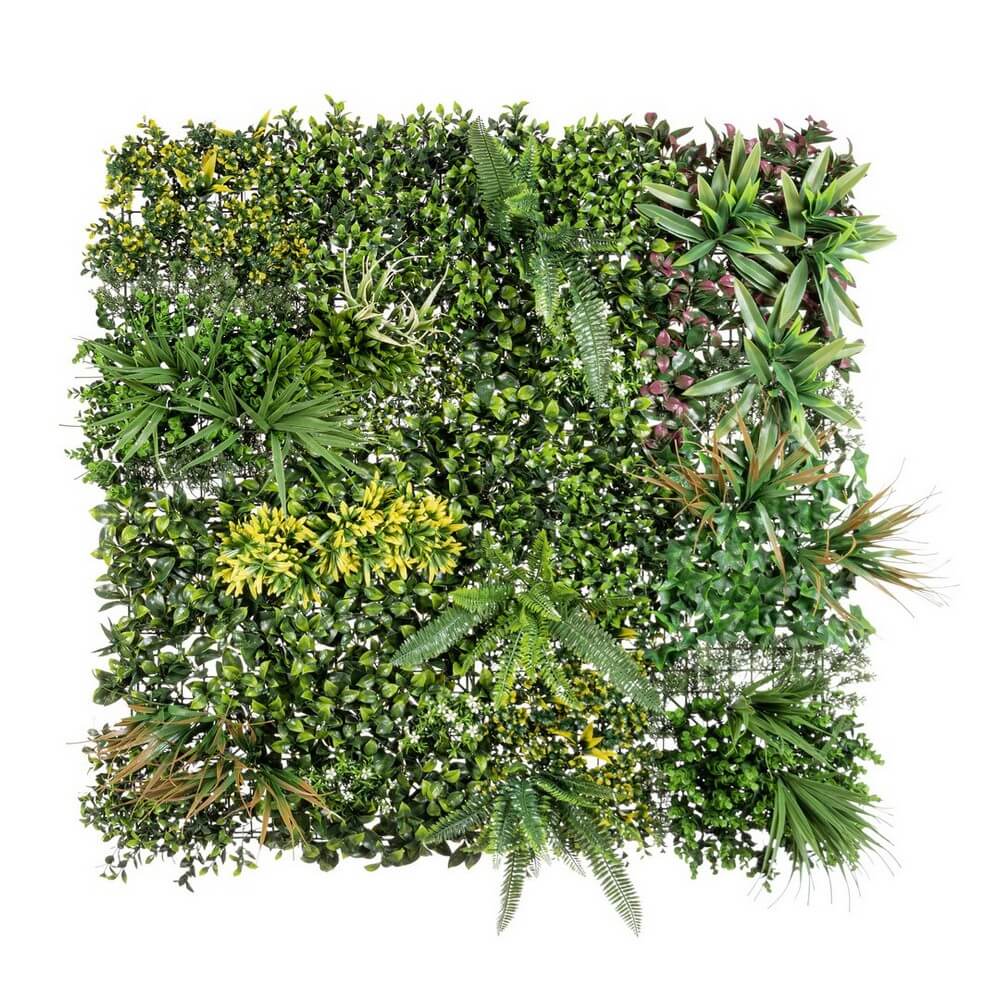 Pannello parete verde artificiale mix primaverile 100x100 cm - NOVARA