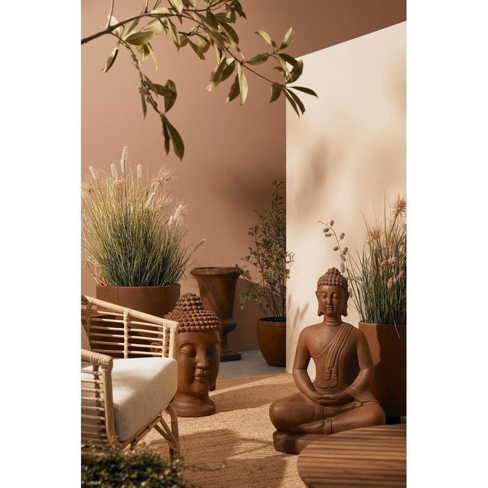 Statua Testa di Buddha in Fibra di Vetro per Esterno H59 cm - MEILI