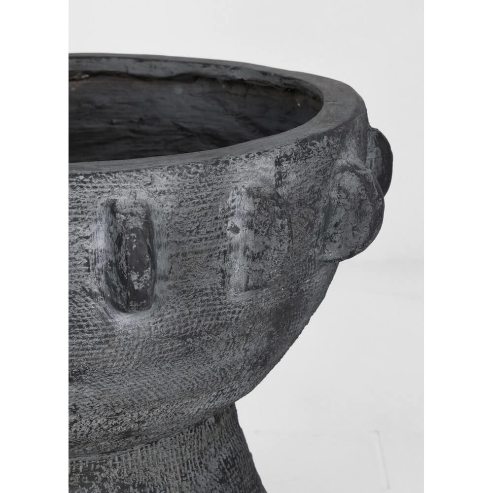 Porta Vaso Tondo in Magnesia Effetto Pietra Grigio D39 - VELKAR