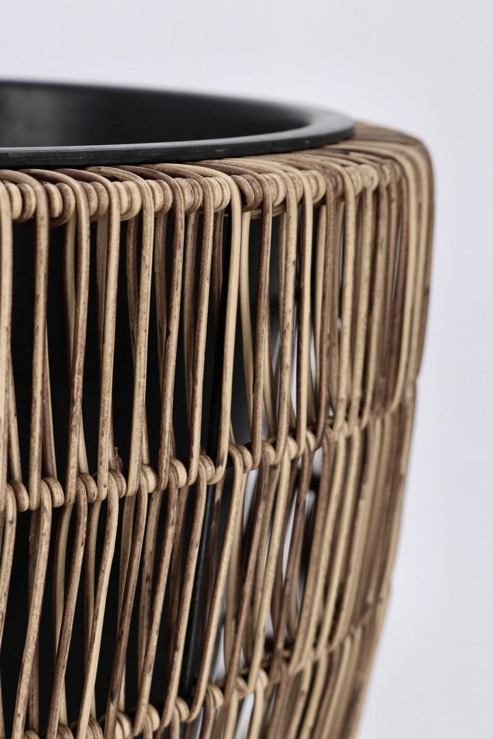Set da 3 Porta Vaso in Polyrattan con Vaso Estraibile - AYUN