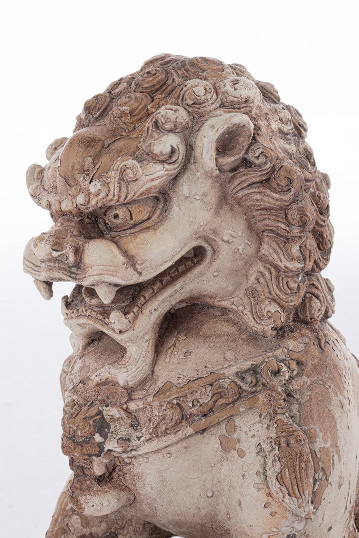Set di 2 Statue Leone Cinese Foo in Magnesia da Esterno H34 - LEONE