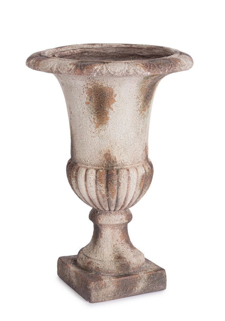 Porta Vaso da Esterno in Magnesia Stile Classico Anticato H71 - SAIFUL