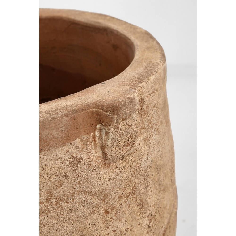 Set da 3 Porta Vaso in Terracotta Brunita Fatta a Mano Ø47 - MINH