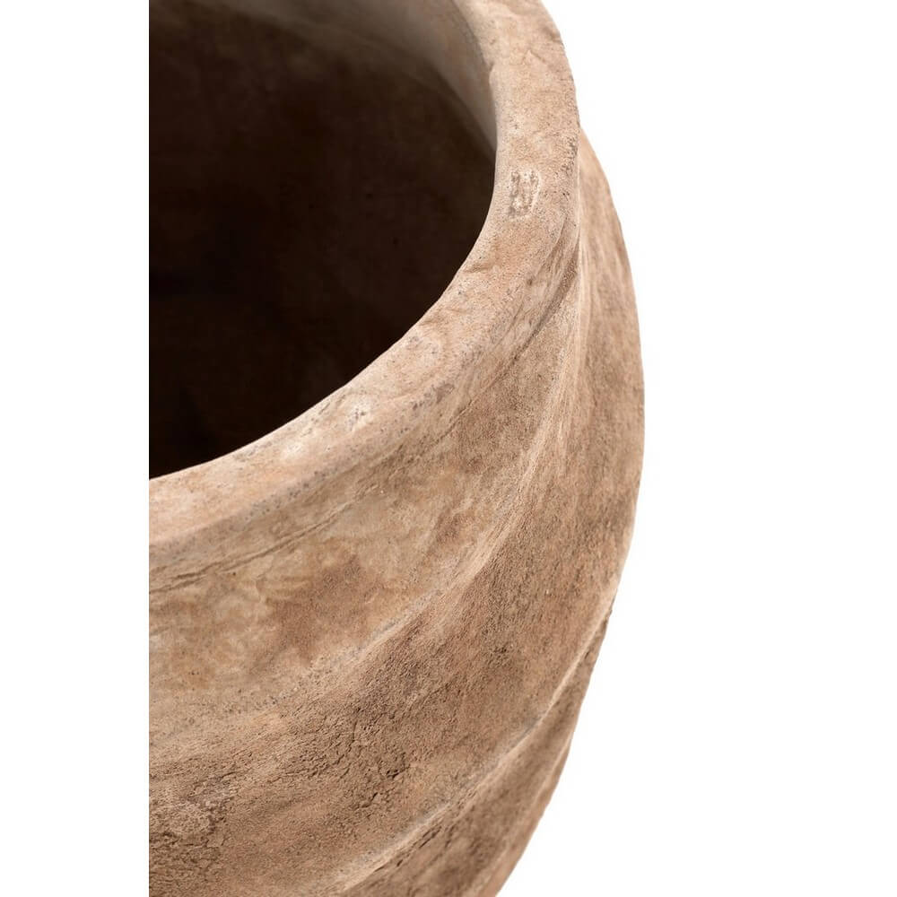 Set di 2 Porta Vasi Alti in Terracotta Brunita Fatti a Mano - TEIDE