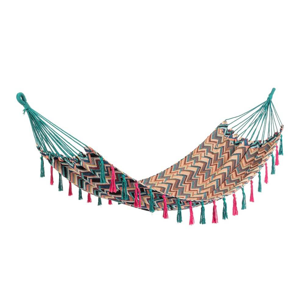 Amaca in Tessuto Poli-Cotone con Nappe Stile Etnico Zigzag - COSTA