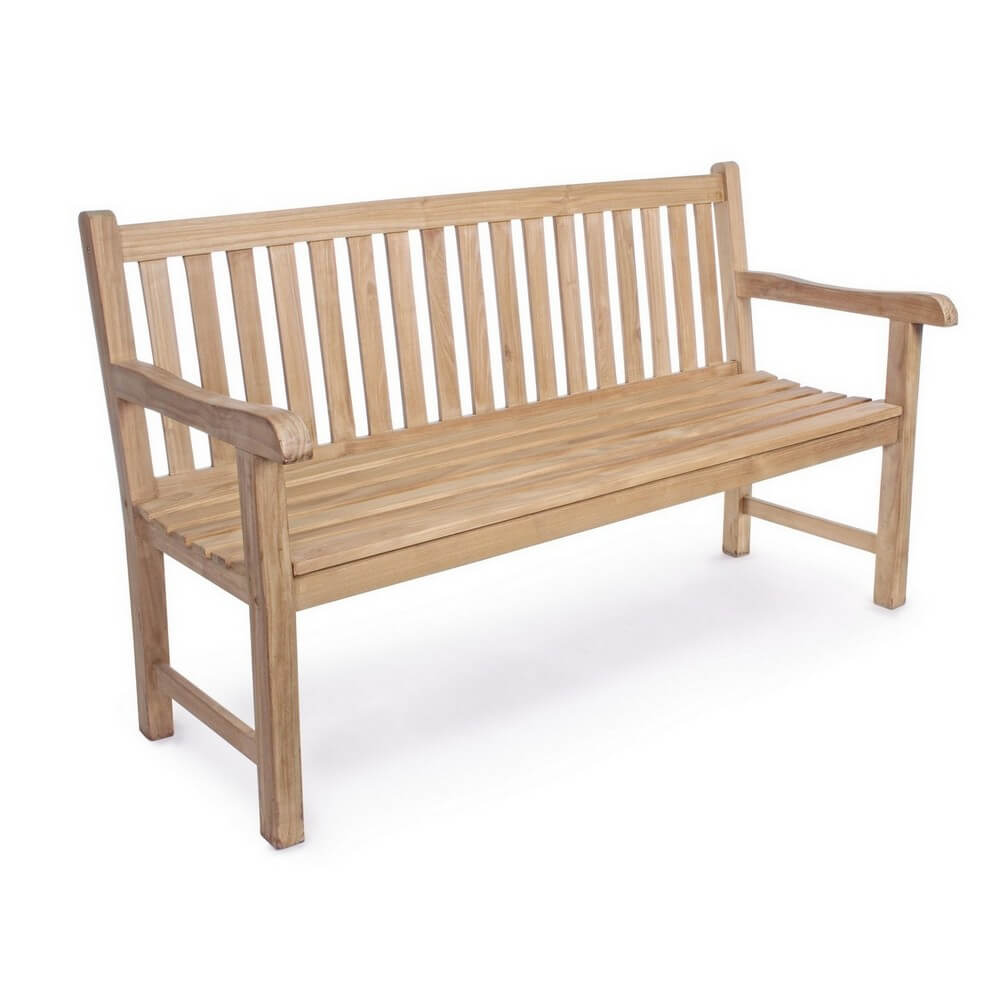 Panca da Giardino 3 Posti in Legno di Teak Massiccio 150 cm - MELODY