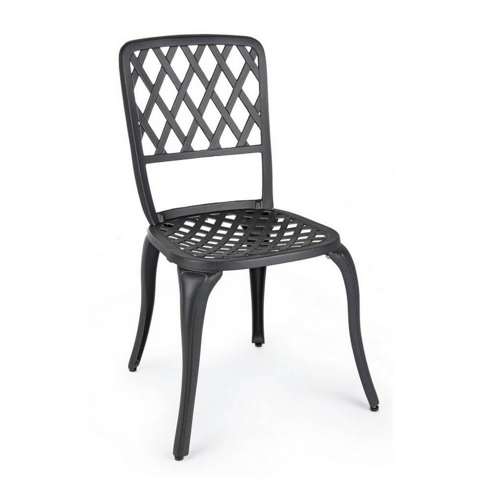 Set di 2 Sedie da Giardino in Alluminio Pressofuso Antracite - CLASSIC