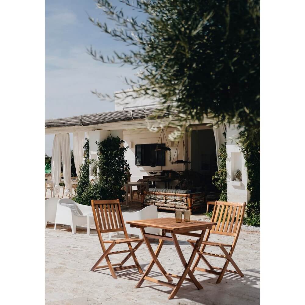 Set di 2 Sedie Pieghevoli da Giardino in Legno di Acacia - SERENITY