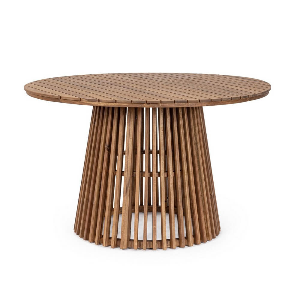 Tavolo da Giardino Rotondo in Legno di Acacia FSC Ø120 cm - RIVERBANK