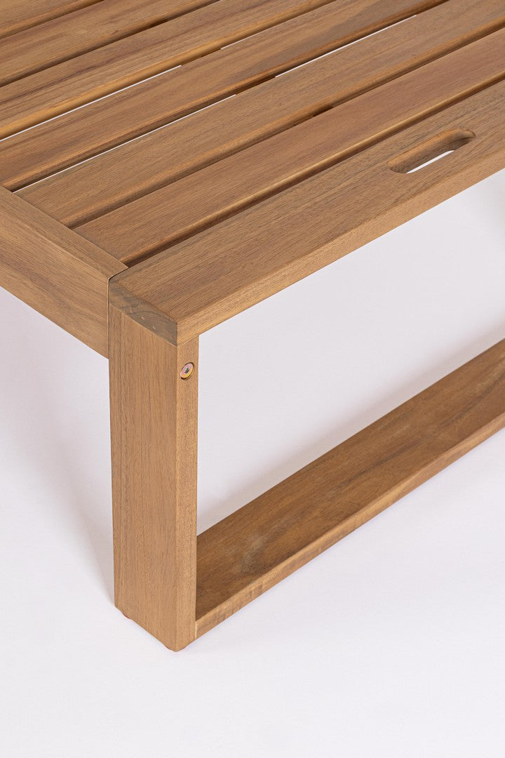 Lettino da Giardino in Legno Acacia con Ruote e Schienale Reclinabile - DANUBIO