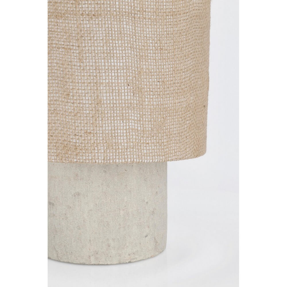 Lampada da Tavolo in Terracotta con Paralume in Iuta Beige - DONDA
