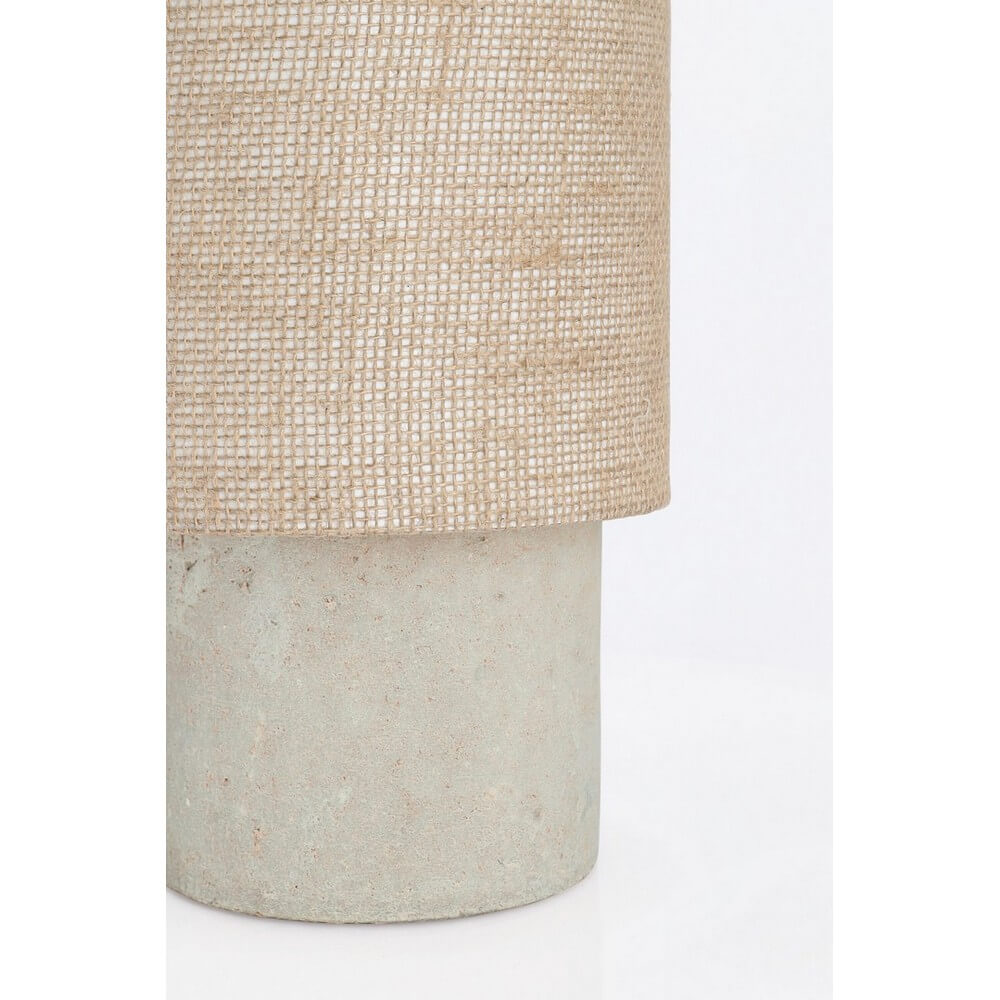 Lampada da Tavolo in Terracotta e Iuta Stile Naturale Beige - DONDA
