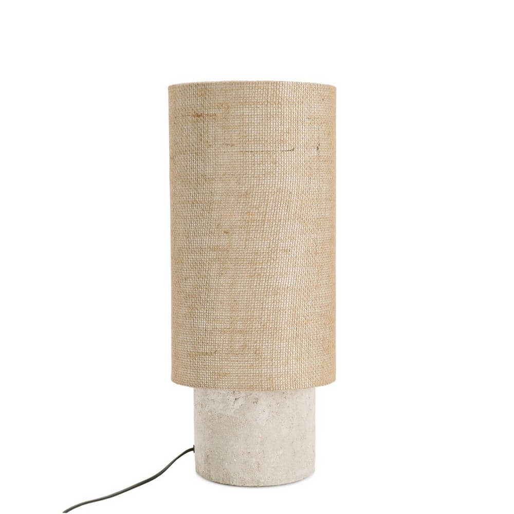 Lampada da Tavolo in Terracotta e Iuta Stile Naturale Beige - DONDA