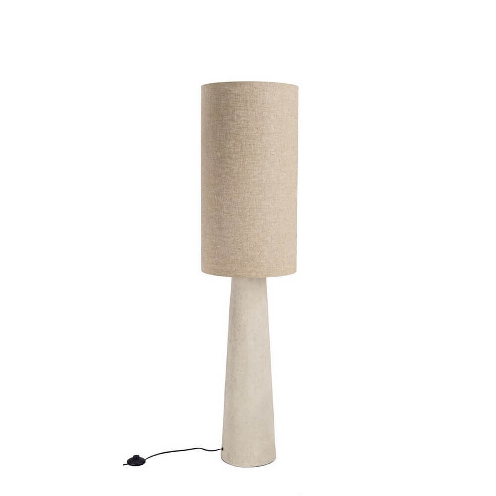 Piantana da Terra in Fibra di Vetro con Paralume in Lino Beige - MARARA