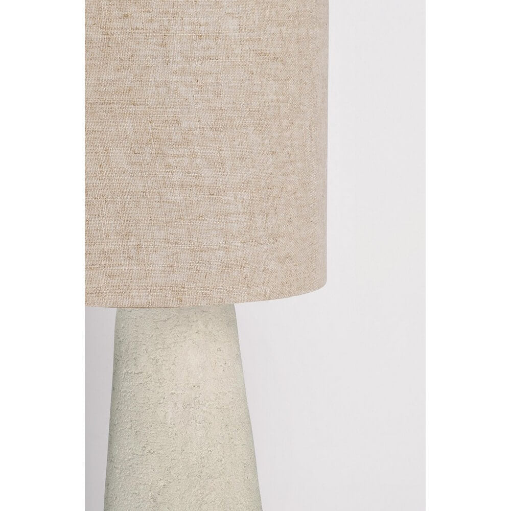 Lampada da Tavolo con Base in Fibra di Vetro e Paralume in Lino Beige - MARARA