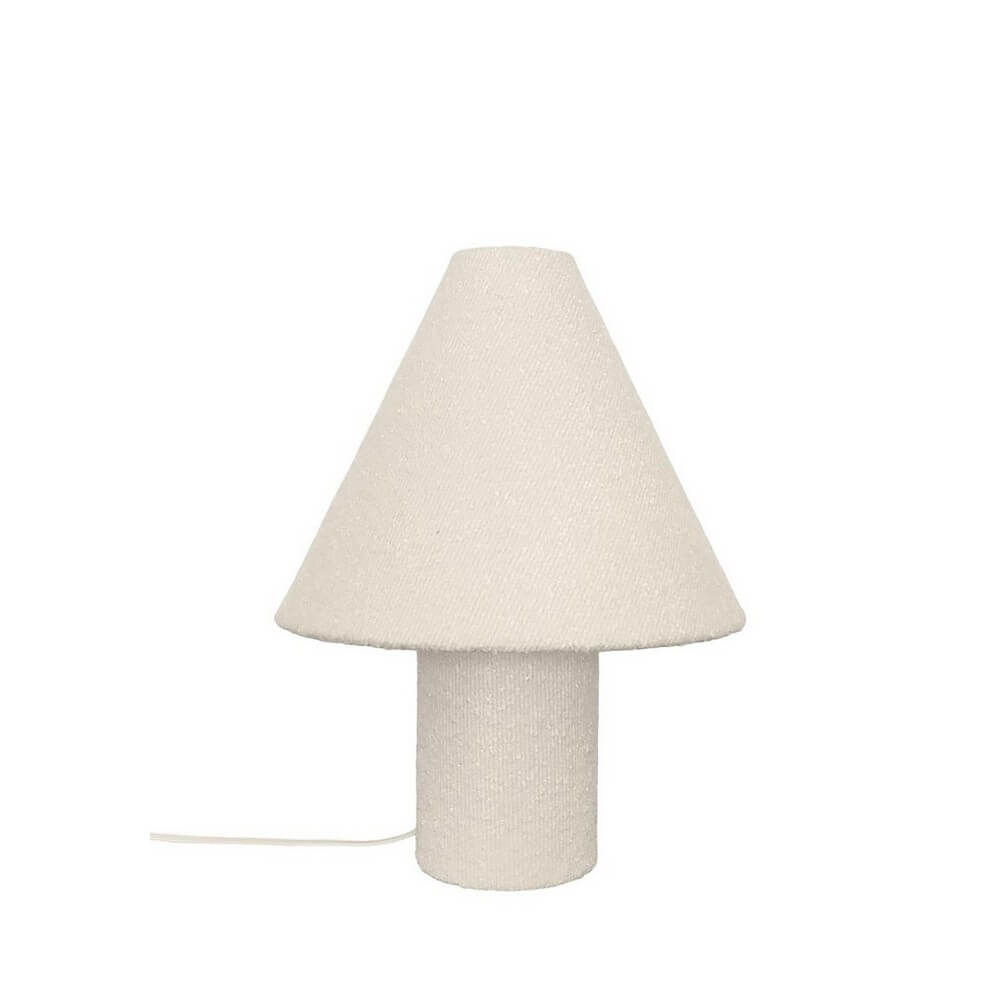 Lampada da Tavolo in Tessuto Bouclé con Paralume Conico - RADHA