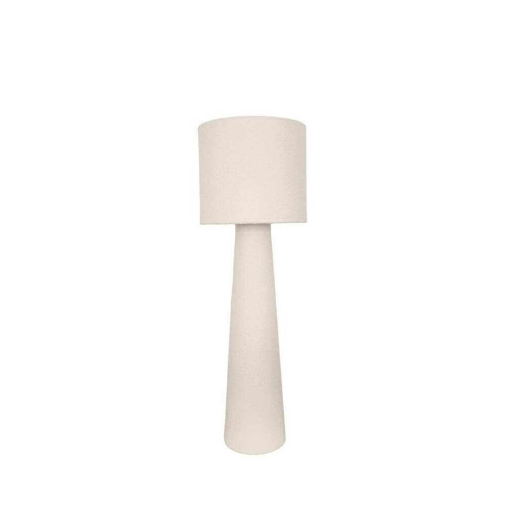 Lampada Piantana in Tessuto Bouclé con Paralume Cilindrico - RADHA