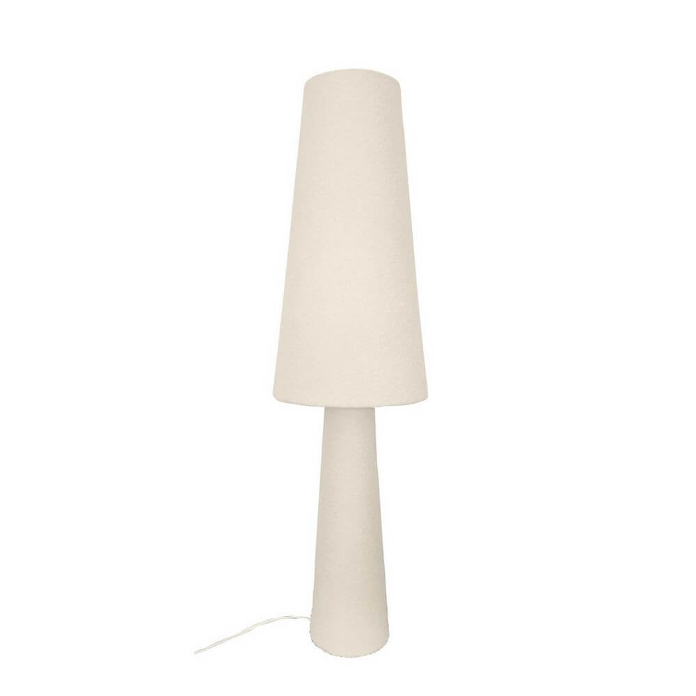 Lampada da Terra in Tessuto Bouclé con Paralume Svasato Beige - RADHA