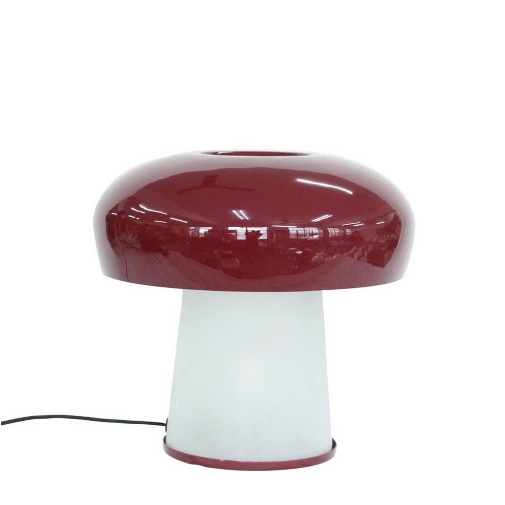 Lampada da Tavolo a Fungo in Metallo e Vetro Rossa H35 - CLEVELY